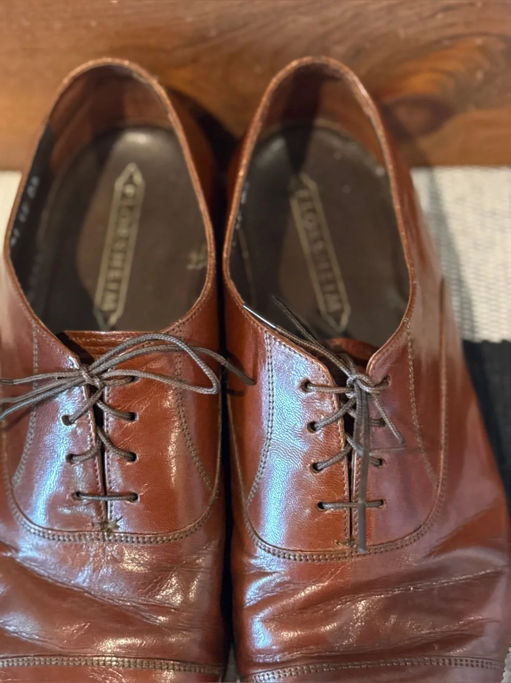 Florsheim Brown Leather Cap-Toe Oxfords